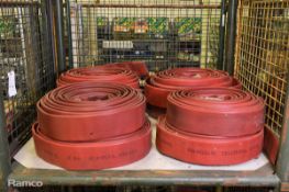 8x Angus Duraline 70mm lay flat hoses with single coupling - approx 20m in length