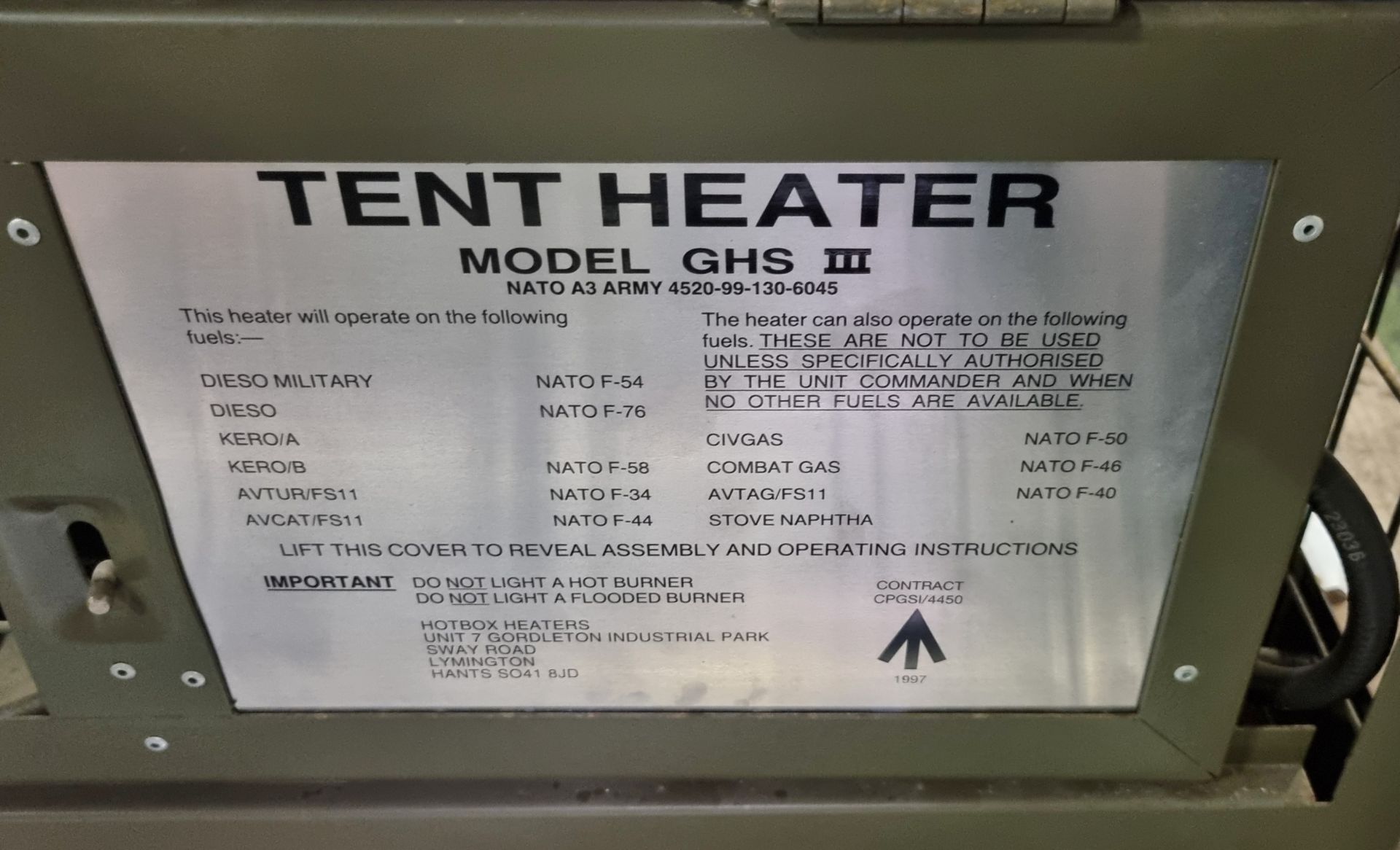 Tent Heater Model GHS 3 (please see pictures for the accessories included) - Image 7 of 7