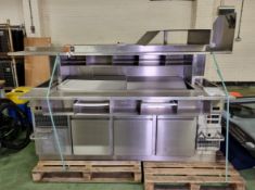 Stainless steel refrigerated triple door sandwich prep station - W 2540 x D 1050 x H 1660mm