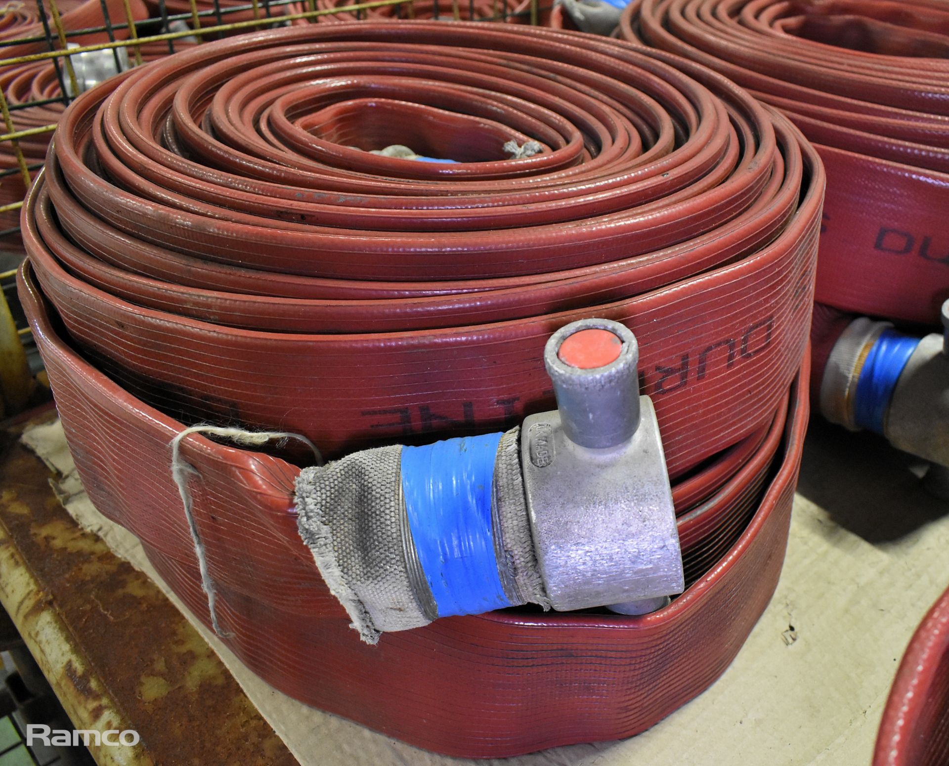 8x Angus Duraline 70mm lay flat hoses with couplings - approx 23m in length - Image 3 of 4