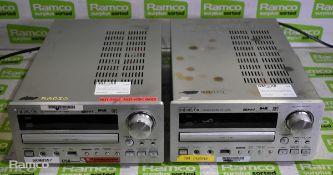 2x Teac CR-H255 DAB receiver CD FM tuner amplifiers - AS SPARES OR REPAIRS