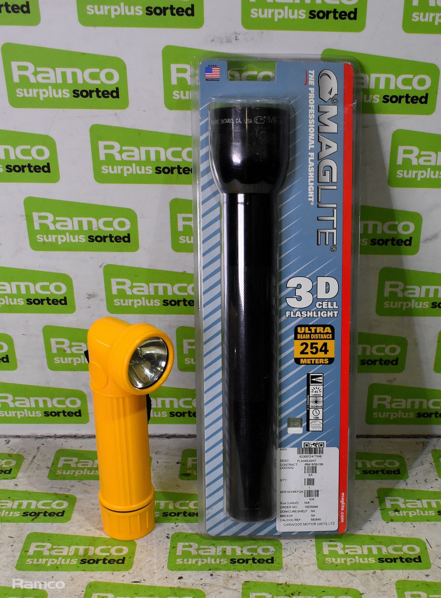 12x Mag-Lite 3-cell D flashlights & 6x Cape Warwick Ltd yellow torches - Image 2 of 5