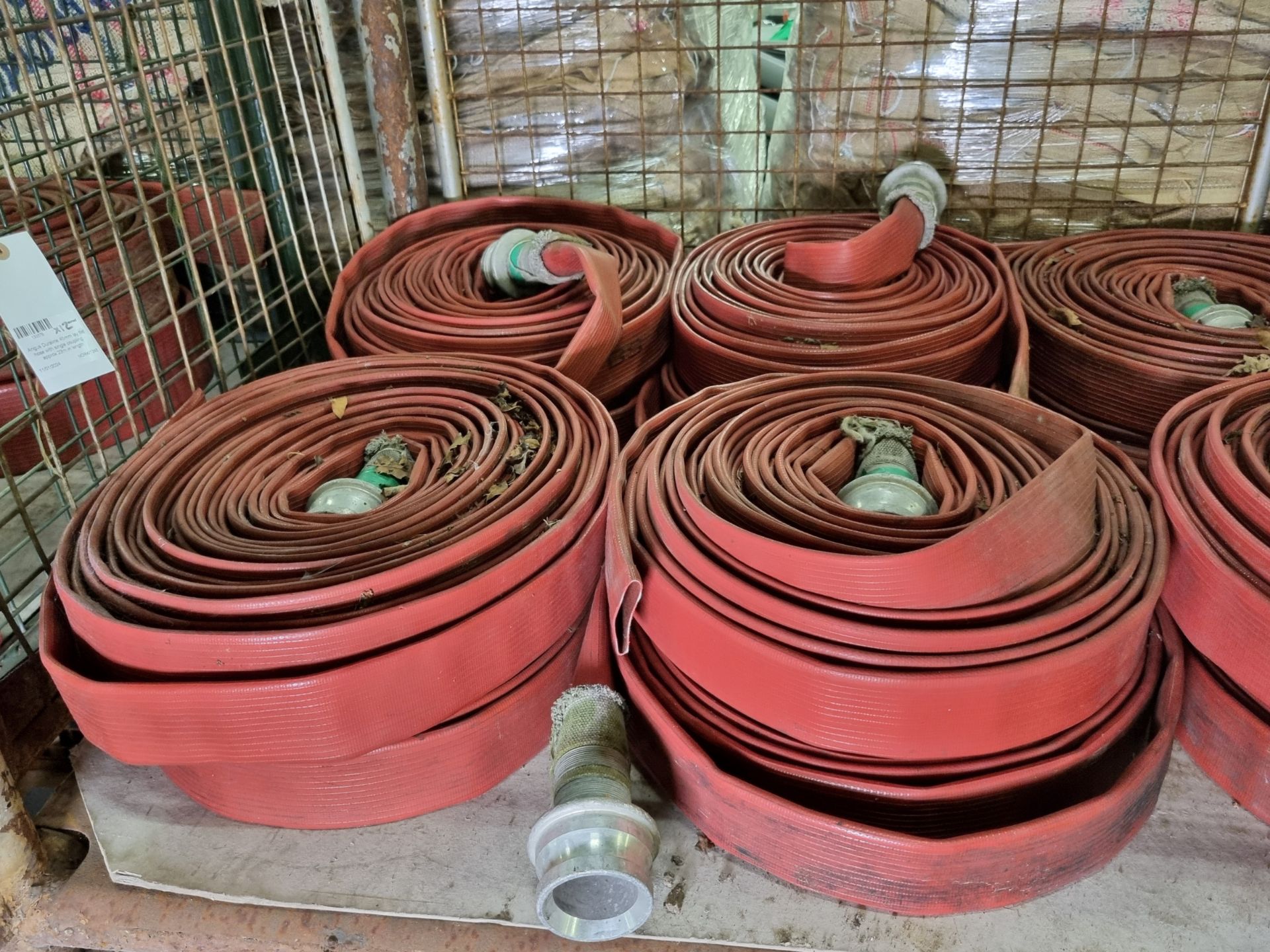 12x Angus Duraline 45mm lay flat hoses with single coupling - approx 23m in length - Image 4 of 4