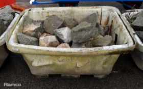 Decorative granite stones in plastic container - 400kg