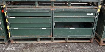 8 drawer chest storage unit - W 2080 x D 660 x H 960mm (missing drawer)