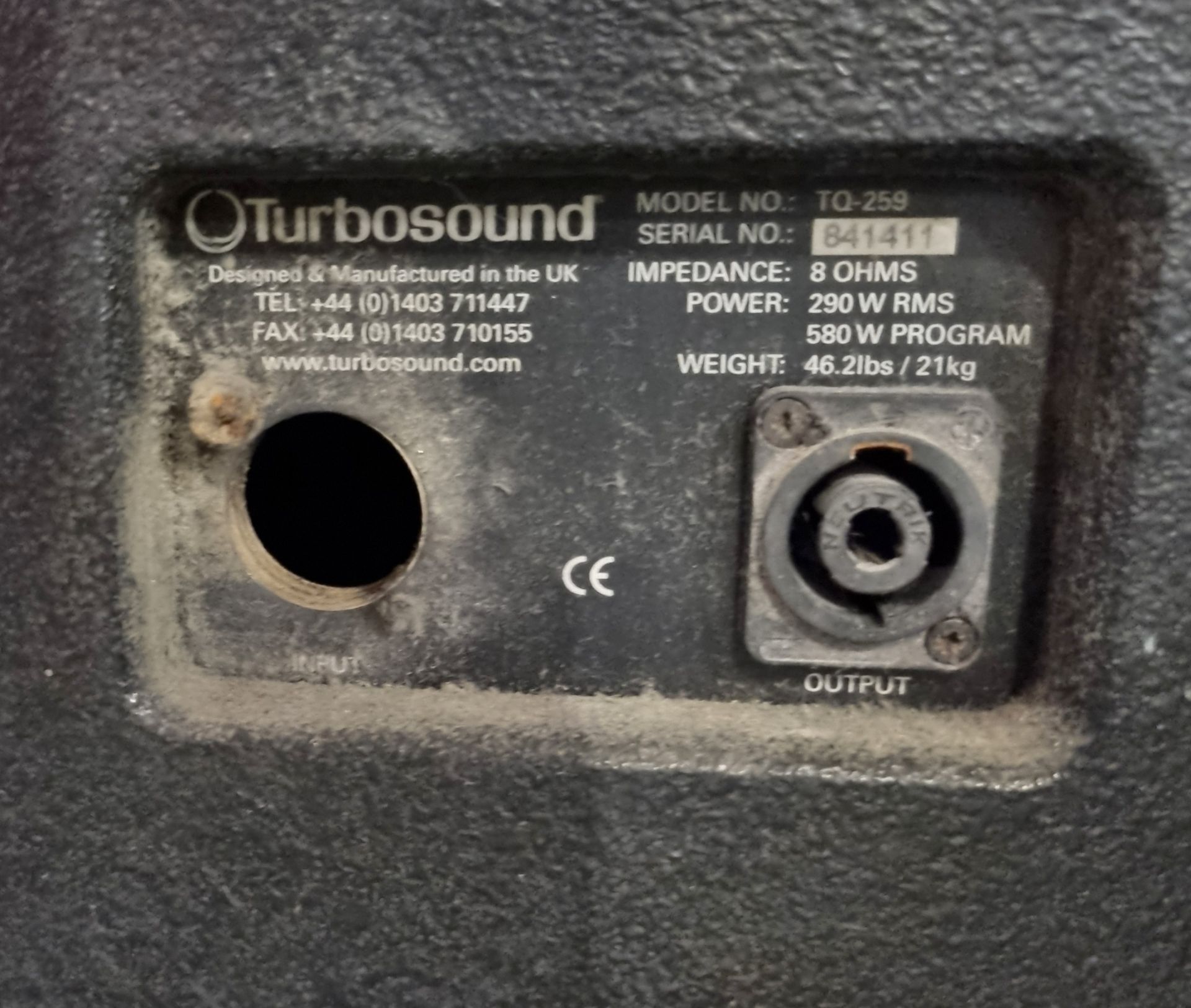 Turbosound TQ-259 2 way loudspeaker - Image 4 of 4