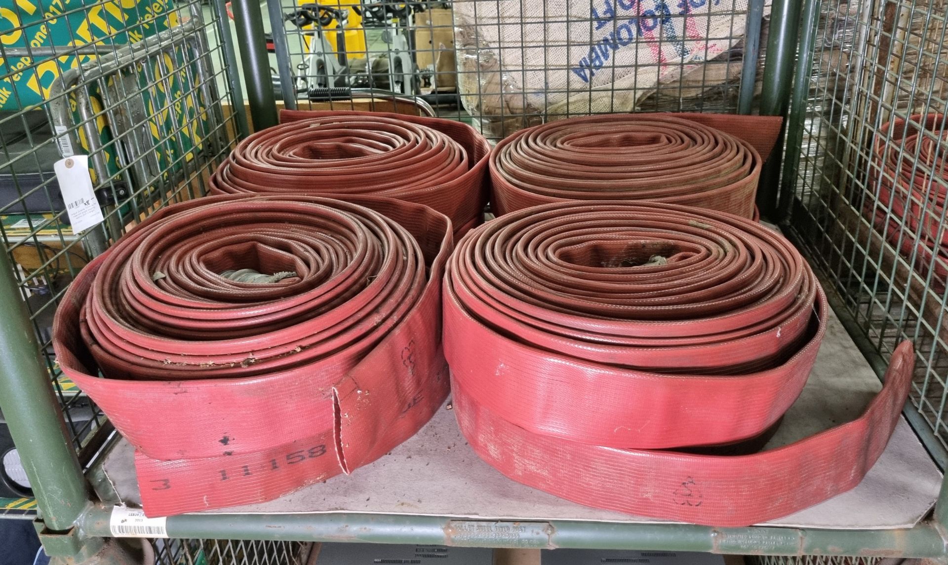 8x Angus Duraline 70mm lay flat hoses with single coupling - approx 20m in length - Image 2 of 4