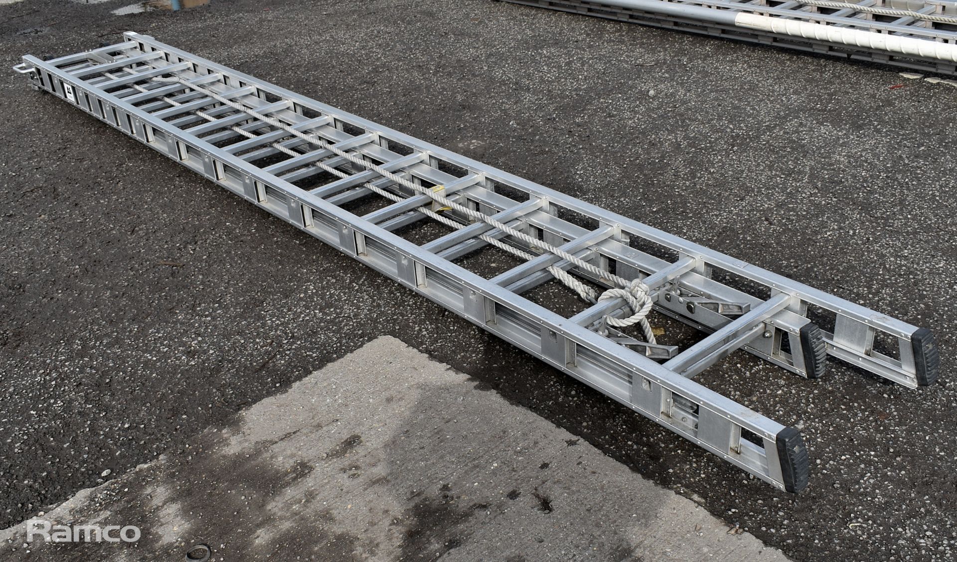 AS Fire & Rescue rope operated double extension 28 rung ladder - approx 23ft in length - Image 2 of 4