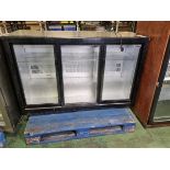 Rhino Z-COLD 1350S triple glass sliding door bar back bottle cooler - W 1350 x D 520 x H 890mm