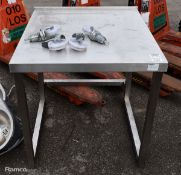 Stainless steel table stand with castors - W 760 x D 820 x H 790mm