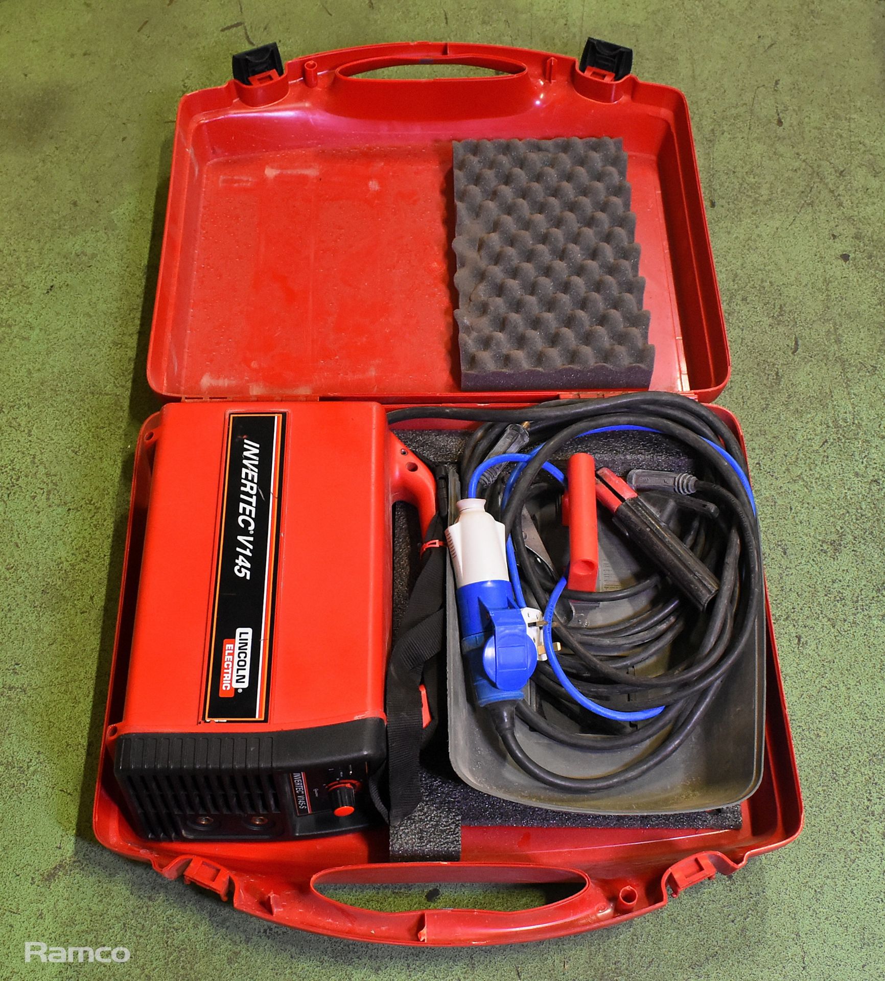 Lincoln Electric Invertec V145 welding machine in transport and storage case