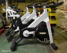 3x TechnoGym Group cycle spinning bikes