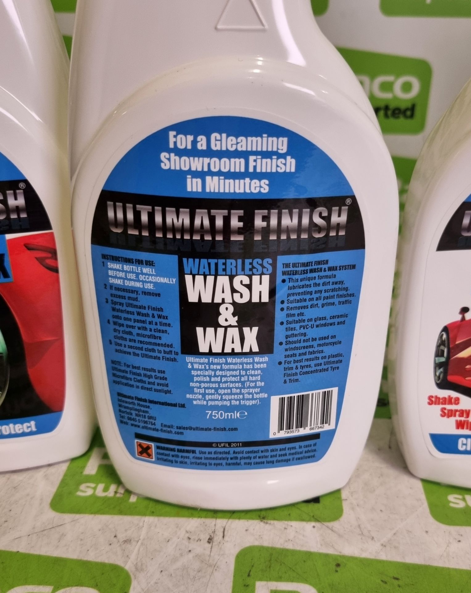 49x Ultimate Finish waterless wash & wax 4 packs (4x 750ml spray bottles & 4x microfibre cloths) - Image 6 of 6