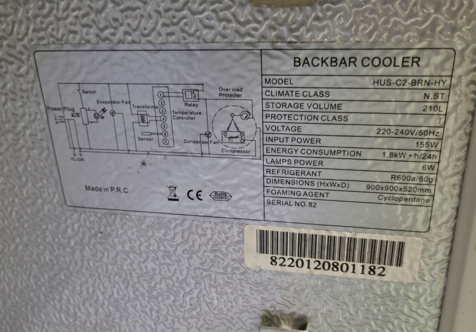 Husky HUS-C2 BRN-HY double door bottle cooler - W 900 x D 520 x H 900mm - Image 4 of 4