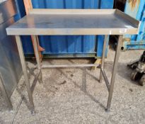 Stainless steel preparation table with splashback - L 1000 x W 650 x H 920mm