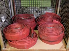 8x Angus Duraline 70mm lay flat hoses with single coupling - approx 20m in length