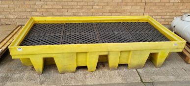Double IBC spill pallet bund (2x 1000L) with removable grid - W 2530 x D 1340 x H 500mm