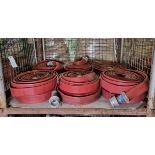 12x Angus Duraline 45mm lay flat hoses with single coupling - approx 23m in length