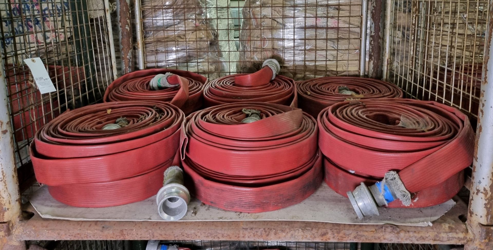 12x Angus Duraline 45mm lay flat hoses with single coupling - approx 23m in length