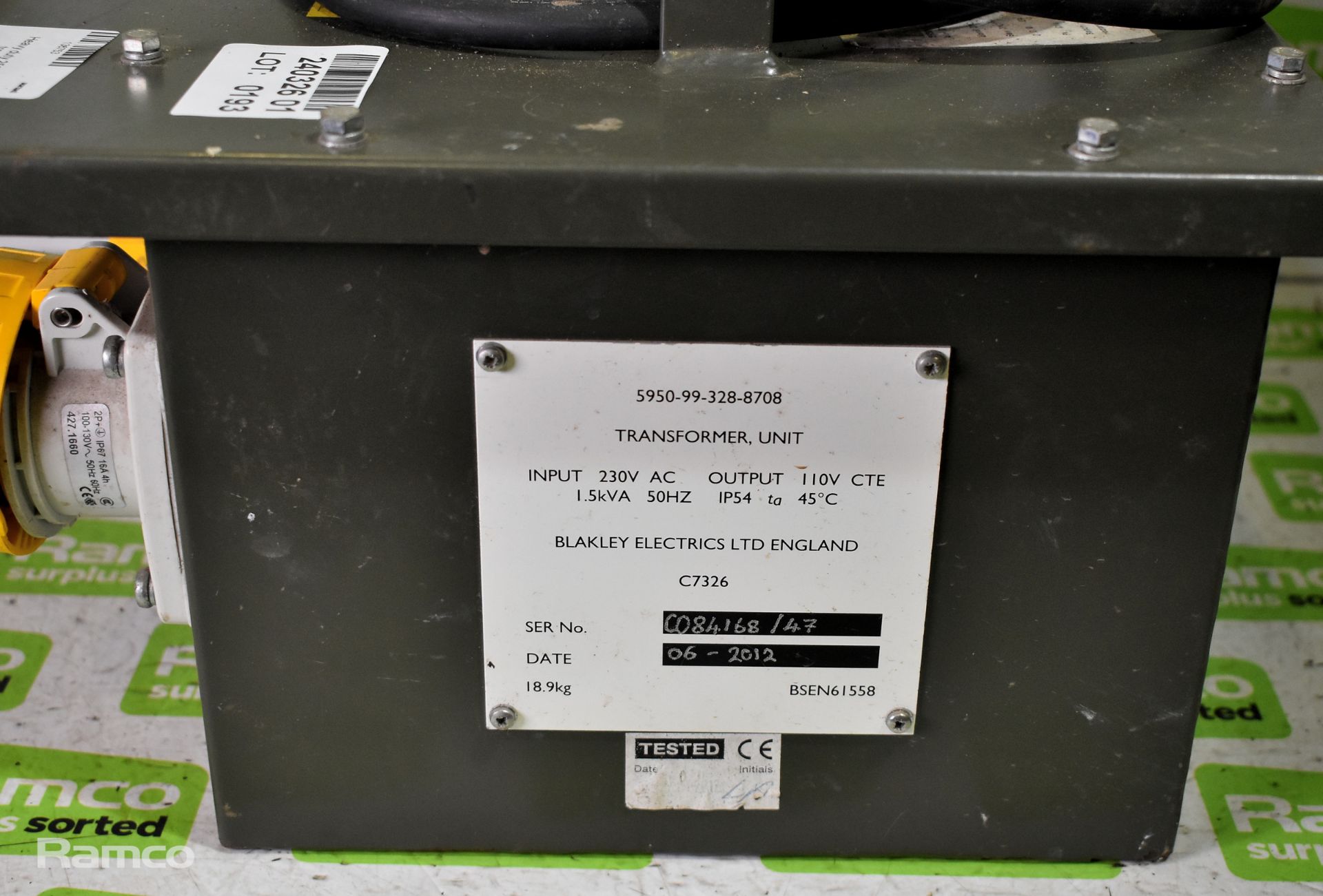Heavy duty 250V-110V transformer - Image 4 of 4