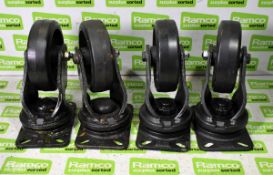 4x Heavy duty 150mm cast swivel castors