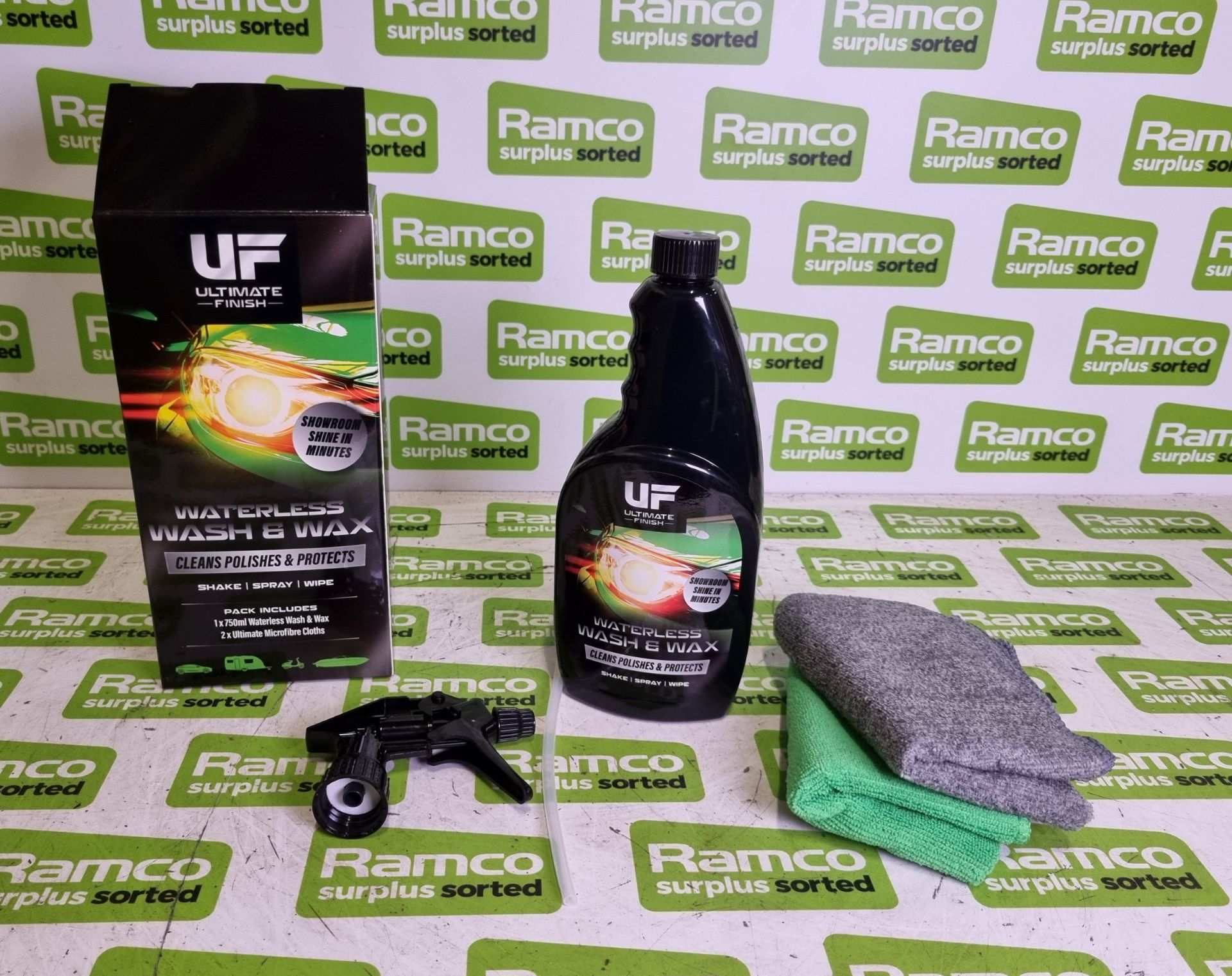 100x Ultimate Finish waterless wash & wax kits (750ml bottle and 2x microfibre cloths per pack) - Image 5 of 7