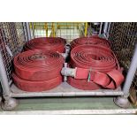 8x Angus Duraline 70mm lay flat hoses with couplings - approx 23m in length