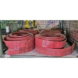 8x Angus Duraline 70mm lay flat hoses with single coupling - approx 20m in length