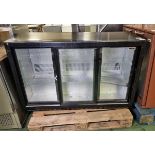 Rhino Z-COLD1350S triple glass sliding door bar back bottle cooler - W 1350 x D 520 x H 890mm