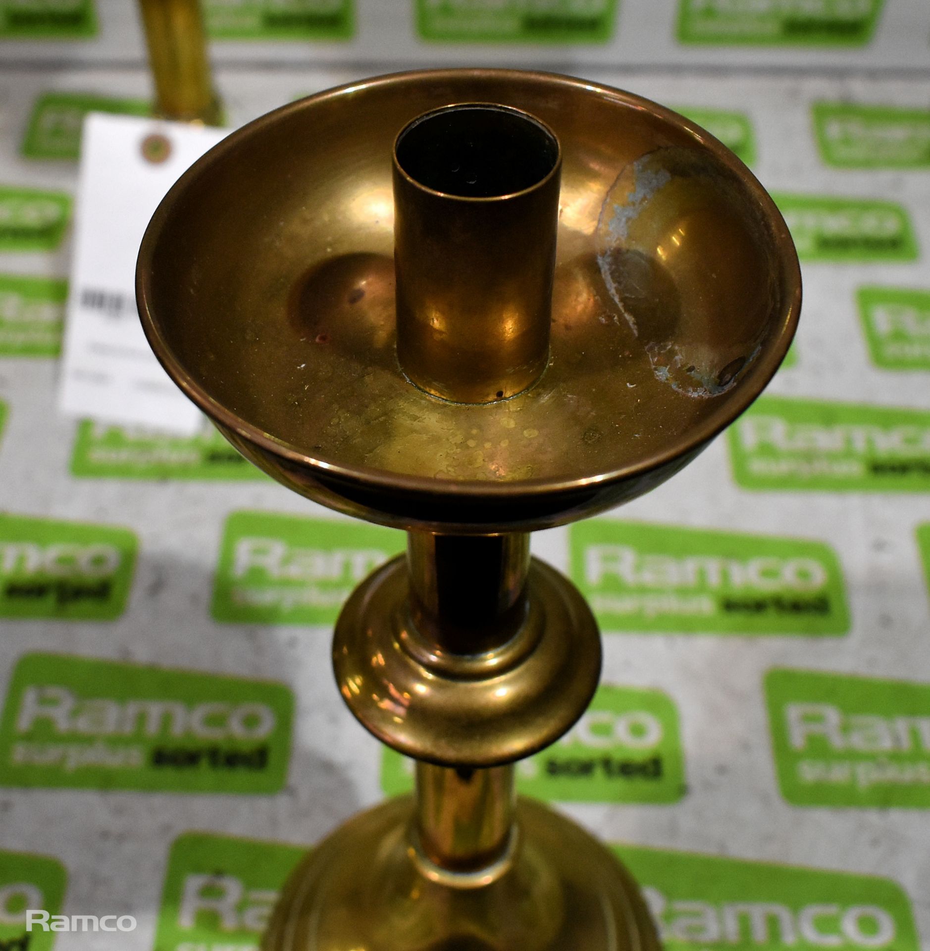 Pair of brass candlesticks - Image 3 of 4