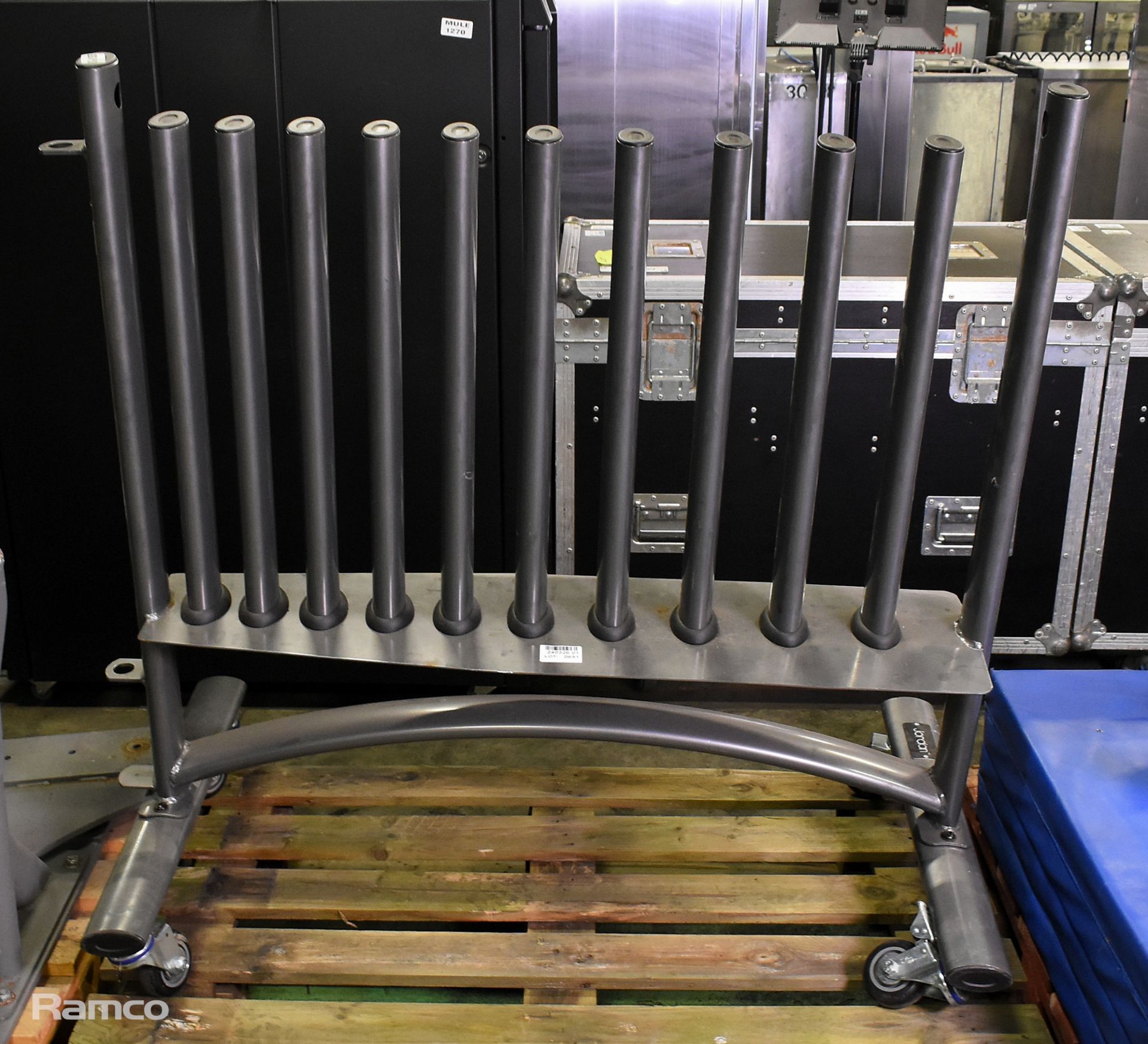 Jordan Studio dumbbell rack - broken castor - W 1200 x D 620 x H 1170mm