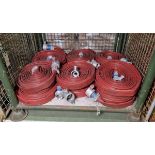 12x Angus Duraline 45mm lay flat hoses with couplings - approx 23m in length