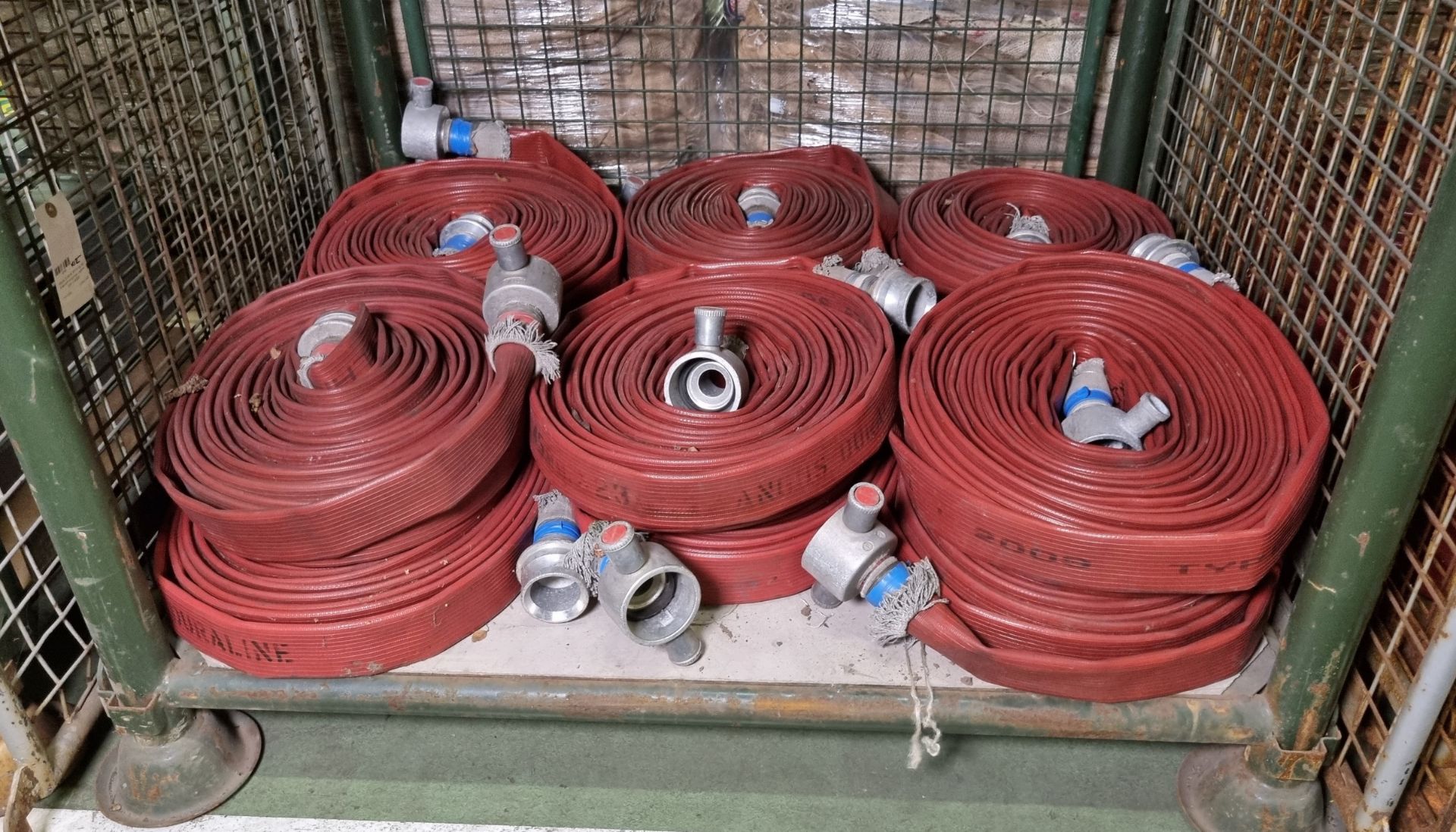 12x Angus Duraline 45mm lay flat hoses with couplings - approx 23m in length