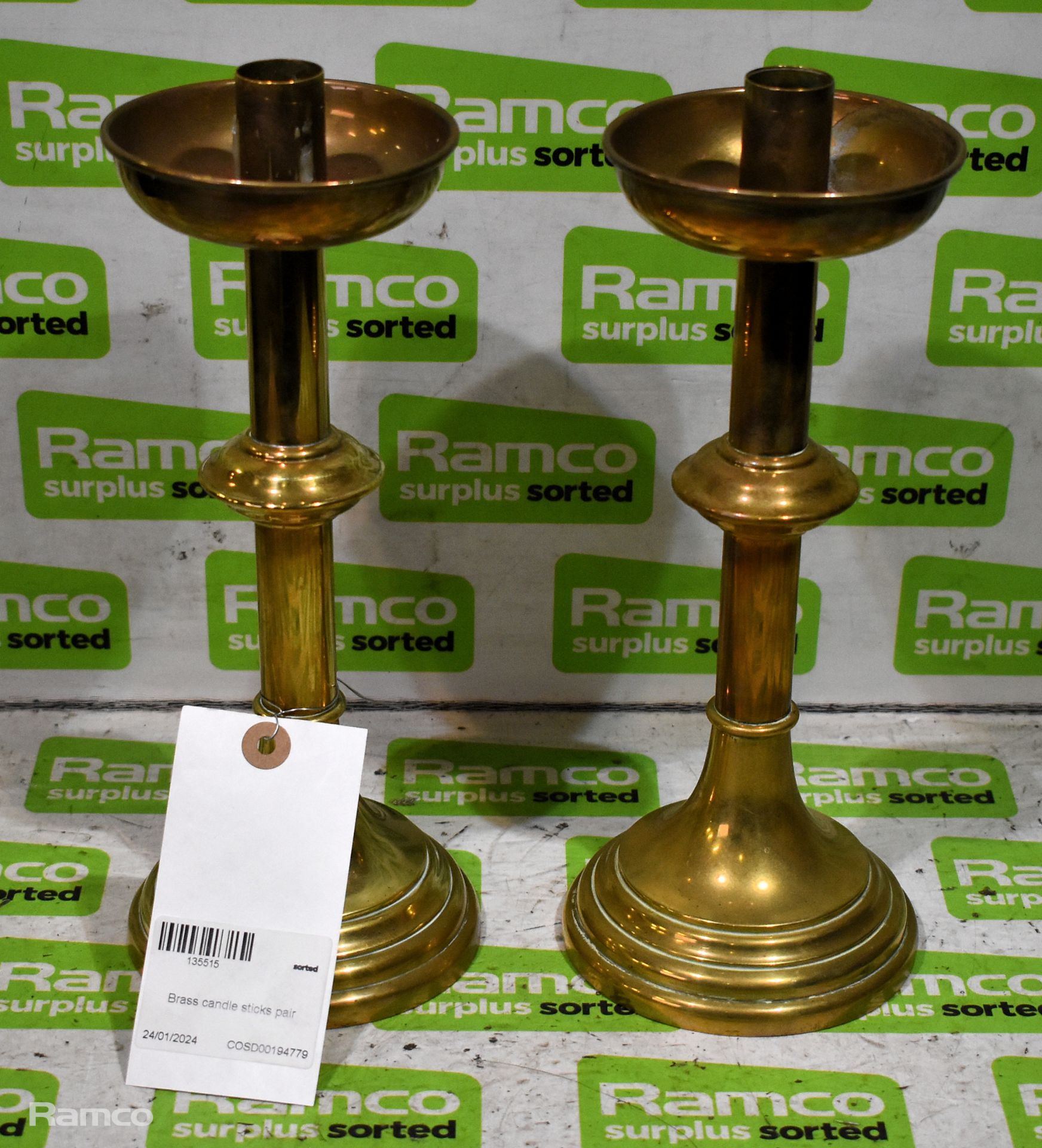Pair of brass candlesticks