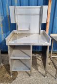 Stainless steel preparation unit - L 900 x W 750 x H 1620mm