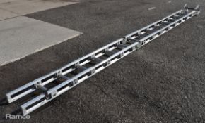AS Fire and Rescue folding 14 rung ladder with roof hooks - approx 17ft in length