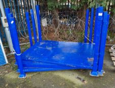 3x metal pallet stillages - blue - L 1800 x W 1400 x H 1220mm