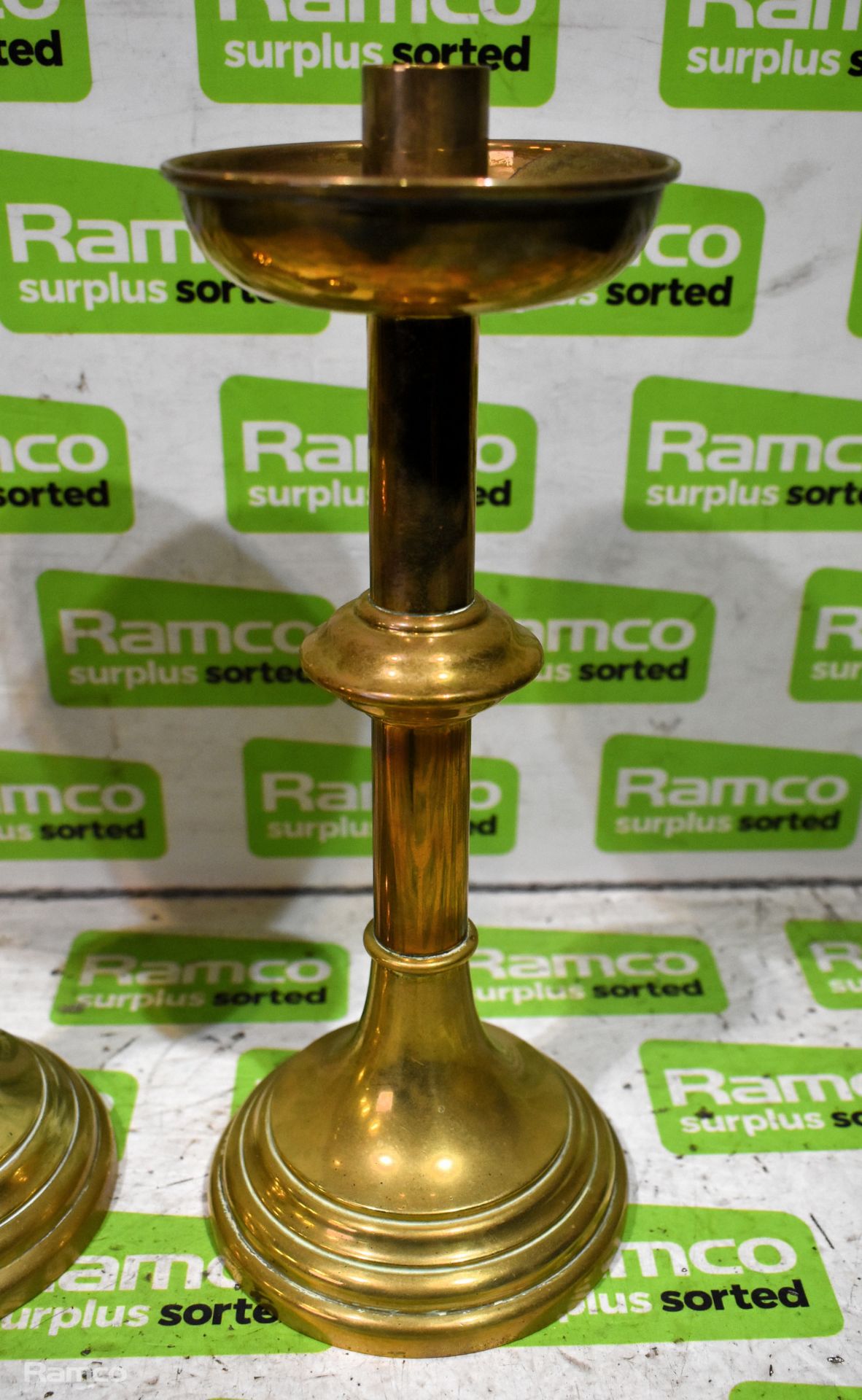 Pair of brass candlesticks - Image 2 of 4