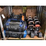 Gym equipment - 9x powerbags (5 - 20kg), 8x kettlebells (8 - 32 kg), 2x dumbbells (10kg)