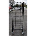 Black metal serving tray trolley - L 600 x W 450 x H 1680mm