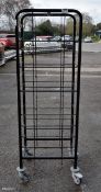 Black metal serving tray trolley - L 600 x W 450 x H 1680mm