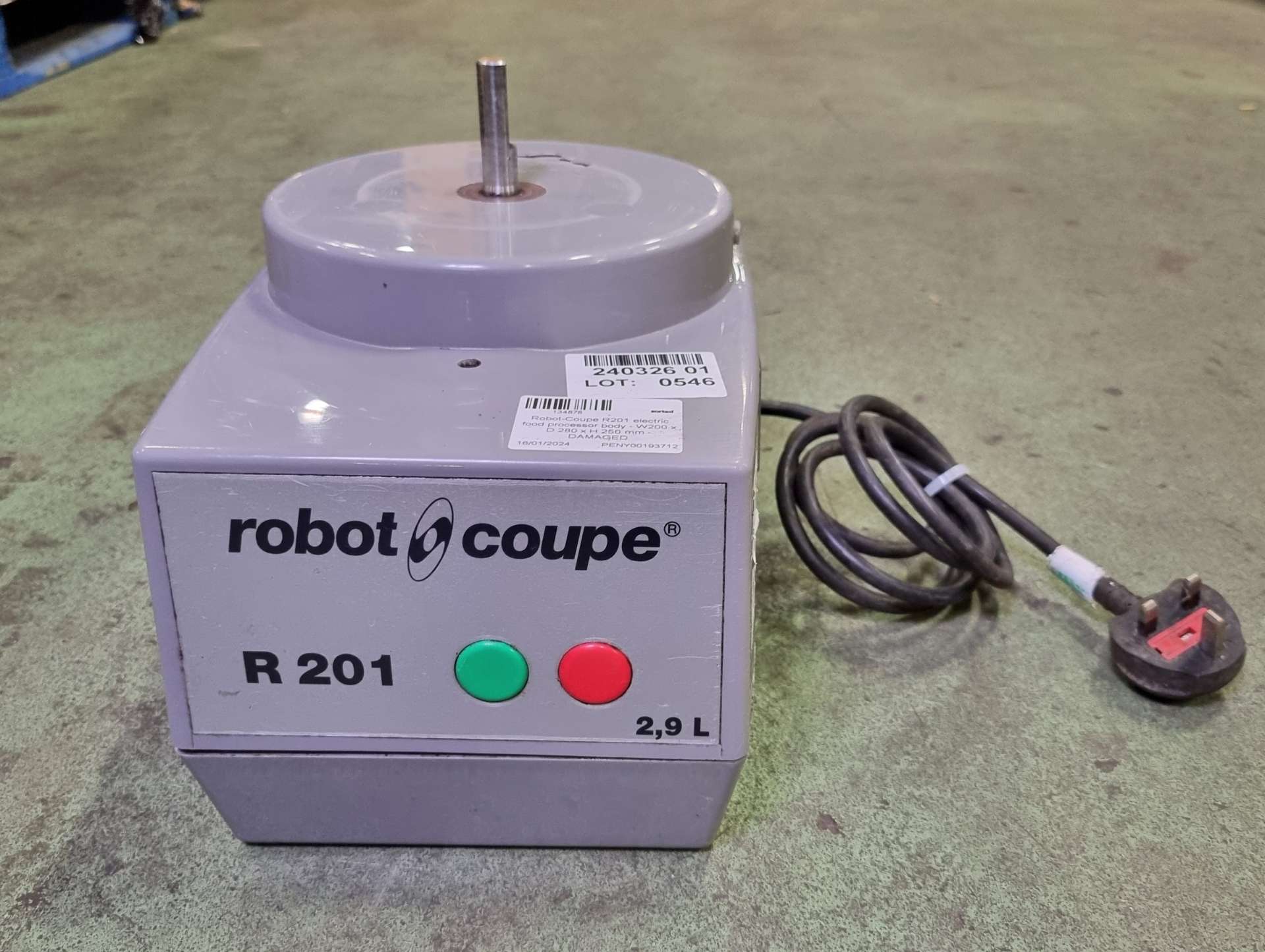 Robot-Coupe R201 electric food processor body - W200 x D 280 x H 250mm ...