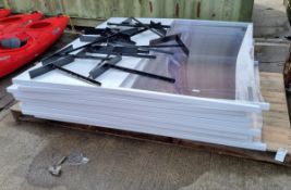 9x Large PVC COVID screen panels - W 2200 x D 40 x H 1920mm