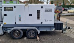 Atlas Copco QAS100 mobile diesel 100kVA generator - 2011 - Perkins engine - details in description