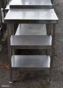 Stainless steel table with 2 lower shelves - W 600 x D 480 x H 960mm
