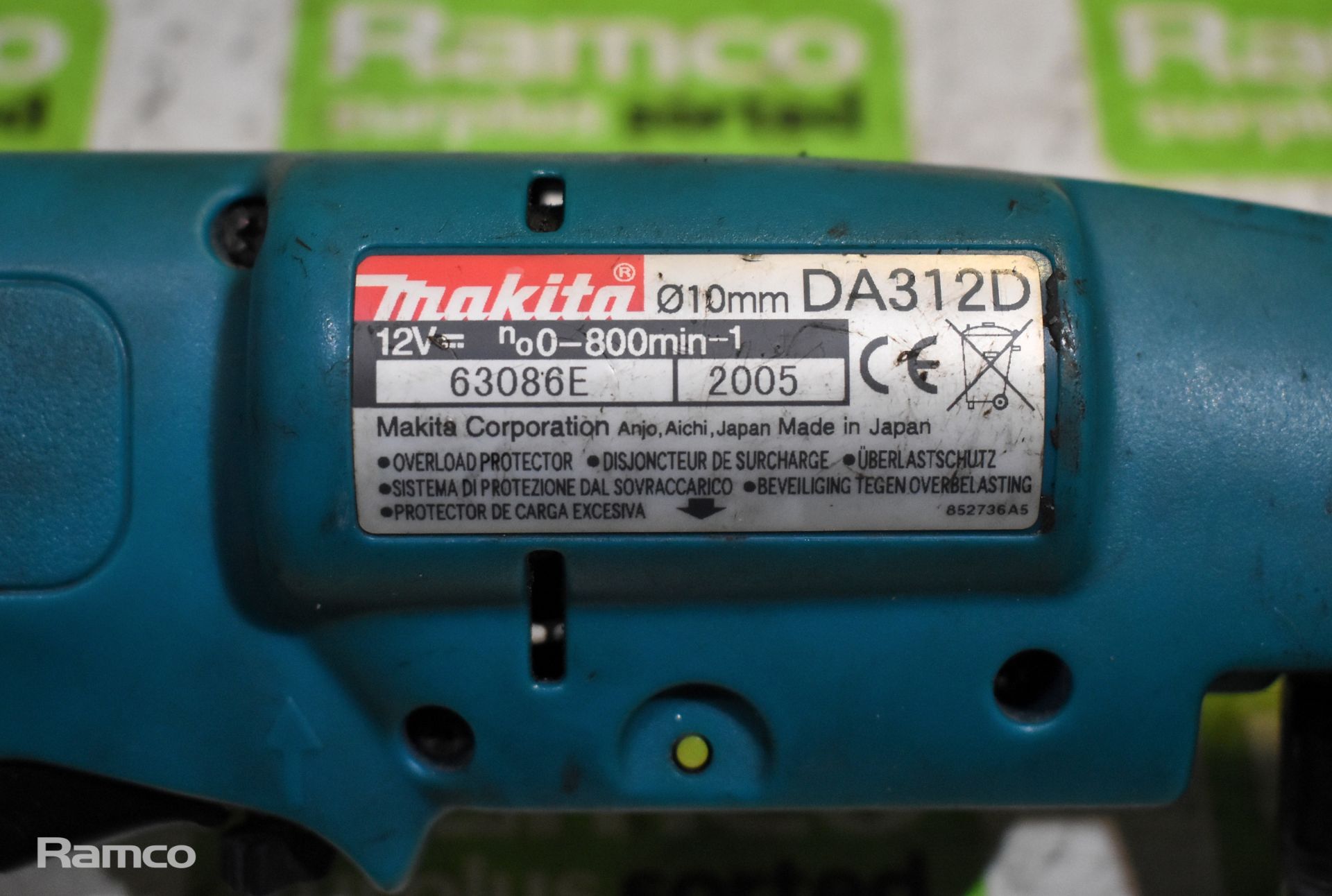 2x Makita DA312D cordless angle drill with charger, battery and case - Image 8 of 9