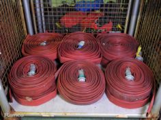 12x Angus Duraline 45mm lay flat hoses with single coupling - approx 23m in length
