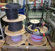 Various optical fibre cable reels - see description for details