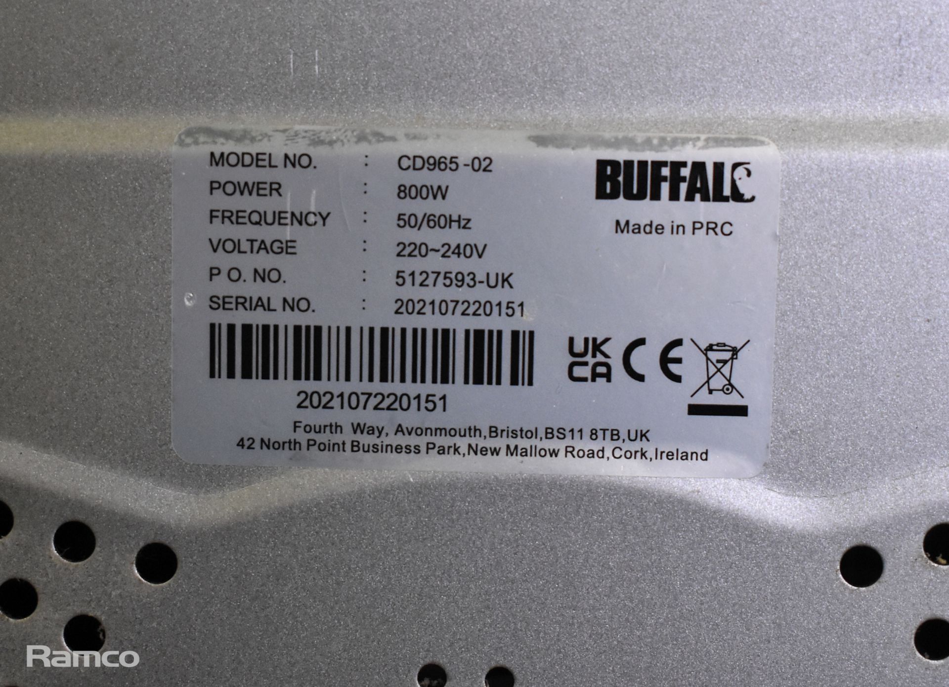 Buffalo CD965-02 10 tray dehydrator - Bild 6 aus 9