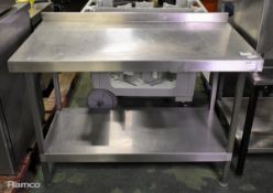 Stainless steel prep table with base shelf - W 1200 x D 640 x H 890mm
